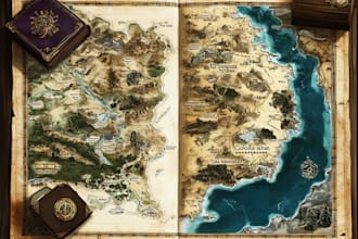 draw high quality professional fantasy map for dnd campaign