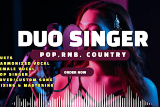 be your pop singer, record female vocal, vocalist female singer for love song