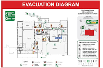 design fire emergency evacuation plan, fire escape diagram or map quickly