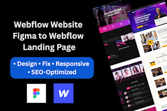 design, fix, build responsive webflow websites landing pages figma to webflow