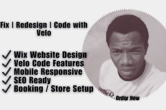 wix website redesign, fix wix site, design wix website, wix velo code