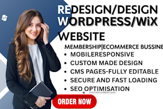 design revamp wordpress website, wordpress landing page, wix membership website