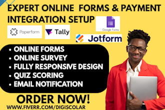 online forms payment forms quizzes via jotform google forms typeform tally so