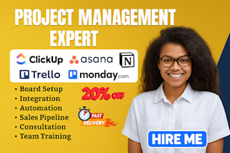 setup CRM system monday com clickup asana trello  notion templates make com