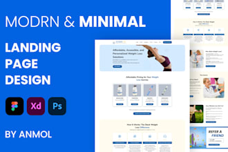 design a weight loss landing page in figma or unbounce