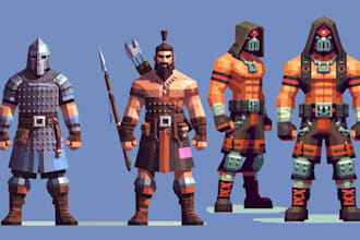 model and rig stylized 3d low poly character for game and animation in blender
