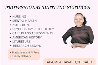 write content in nursing, healthcare, nutrition and psychology