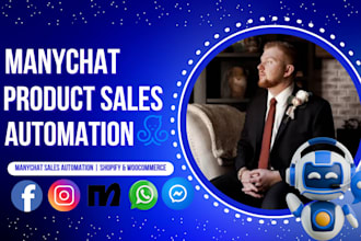setup manychat chatbot flow for product selling automation facebook messenger