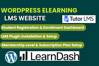 build elearning website with memberpress, learndash, tutor lms pro, masterstudy