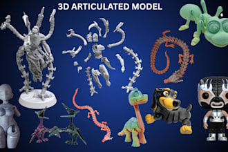 sculpt 3d flexi model 3d articulated bjd doll pet toy  stl file for 3d printing