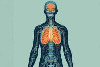 design medical, scientific illustration, figures,
