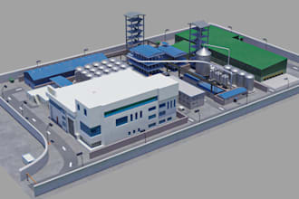 do 3dmodeling exterior and interior factory warehouse