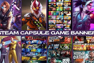 design steam capsule game banner ui game poster steam artwork game assets