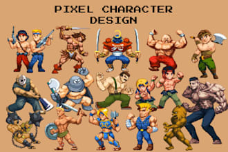 make sprite sheet, pixel art character, rpg fighting sprite, pixel art animation