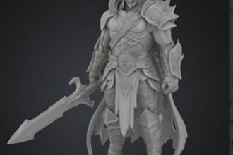 sculpt 3d fantasy figure, 3d miniature, dnd character,3d realistic model, anime