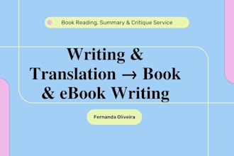 read your book and deliver a professional summary, review or critique