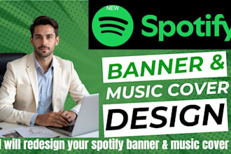 design spotify banner, art artists, instrumental, song album cover, music cover