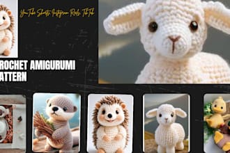do step by step amigurumi crochet patterns short videos with canva editable file