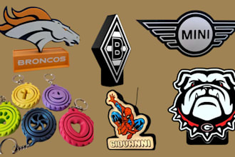 design 3d lightbox coaster, logo keychain 3mf and stl file for printing in 24hrs