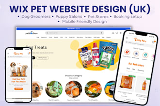 design wix UK pet website, UK puppy dog groomers wix website, wix pet care store