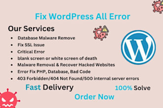 fix wordpress issues, bugs, website problems, errorsglitches