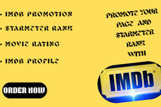 imdb promotion, imdb profie,  improve starmeter rank, imdb review or rating