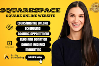 build design squarespace square online booking ecommerce store business website