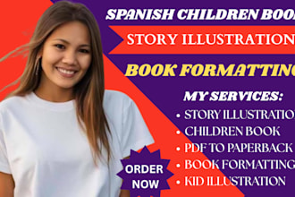 do spanish children book illustrations and story book for amazon KDP