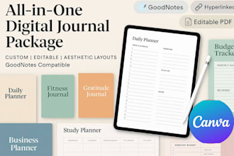 design custom digital planners, amazon journals, canva journal, medical journal
