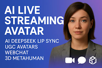 ai live streaming avatar, ai deepseek lip sync ugc avatars webchat, 3d metahuman