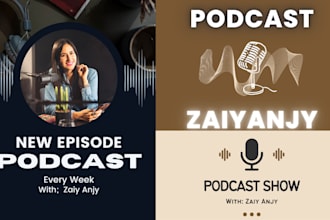 design a professional podcast cover art or podcast logo