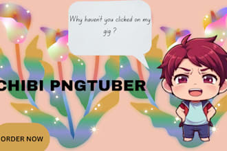 draw chibi anime live2d model rig pngtuber giftuber vtuber png tuber for streams