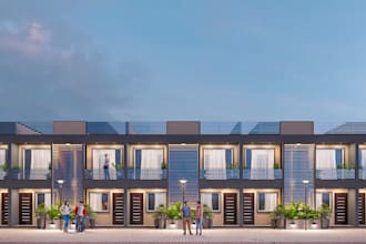 redesign 3d modern row house,porchfront home,house exterior design,swimming pool