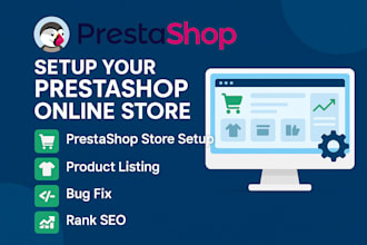 setup your prestashop online store,prestashop product listing, bug fix, rank seo