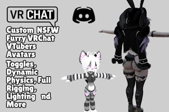create custom 3d furry vrchat avatar vrc model and vtuber character