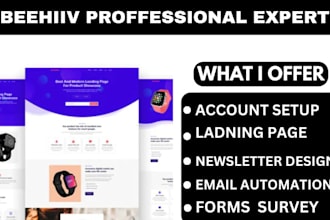 do perfect beehiiv full setup beehiiv newsletter, landing page, website, beehive
