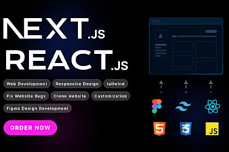 develop next js tailwind css react typescript websites