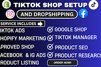 do tiktok shop setup facebook shop instagram shop tiktok dropshipping shop