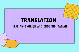 translate everything from italian to english and vice versa