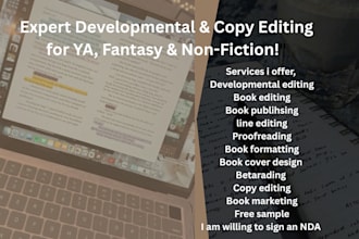 developmentally edit proofread and copy edit your nonfiction fantasy or ya