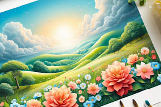 do a illustration food illusration, architecture, flowers