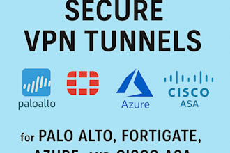 configure secure VPN tunnels for palo alto fortigate azure and cisco asa