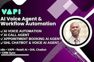 build ai agents with n8n, retell ai, vapi, ghl chatbot, and workflow automation