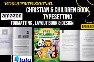 do book typesetting layout and format your children christian book editor
