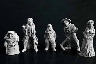design and sculpt costume tabletop or dnd miniatures for 3d printing