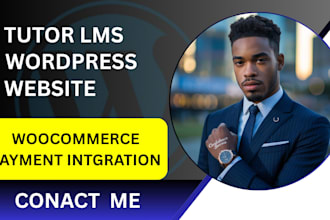 design wordpress lms website with tutor lms website learndash woocommerce