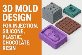 design 3d plastic mold  and silicone mold for print or resin