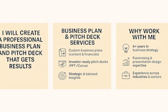 create a powerful business plan and pitch deck for your project