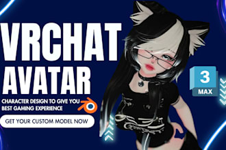 create vrchat avatar custom character design for vr chat streamers 3d model
