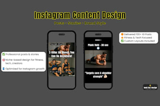 design powerful instagram posts and stories for fitness or tech brands